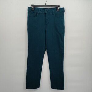 NYDJ Straight Leg High-Rise Cropped Stretch Denim Jeans Pants Solid 12 Women